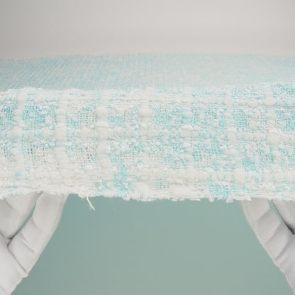 Newcastle Dawn Blue and White Viscose and Acrylic Chenille Tweed