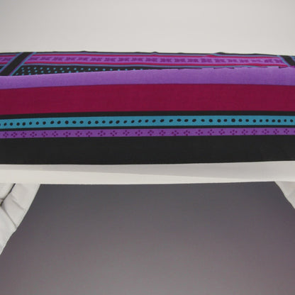 Famous NYC Designer Pink, Teal and Purple Printed Crepe de Chine Silk Panel
