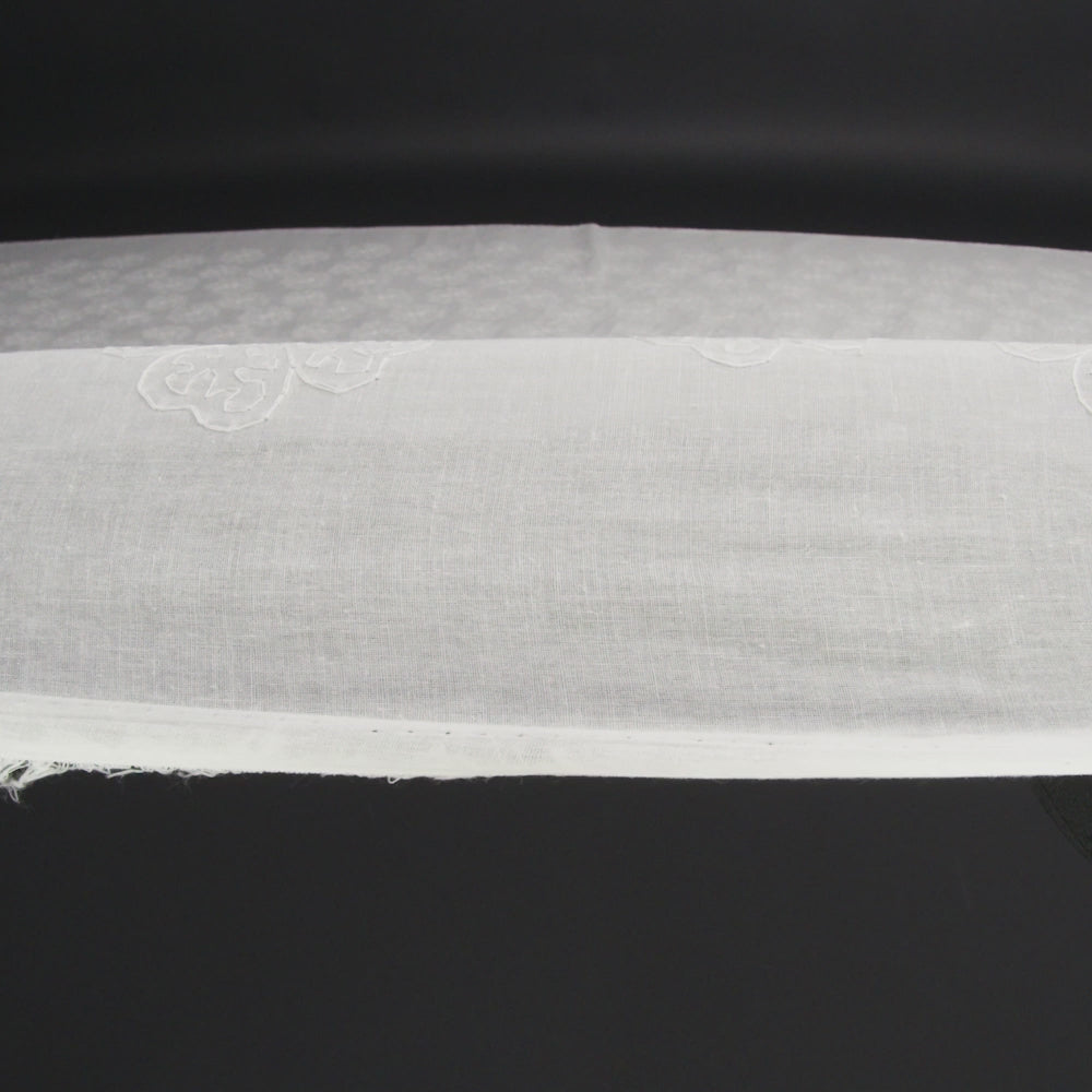 Embroidered Eyelet Cotton Voile - White Big Tossed Flowers - Naomi Collection
