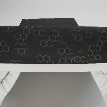Printed Quilting Cotton by Ghazal Razavi for FIGO Studio - Black and Gray Hexies - Dusk Collection
