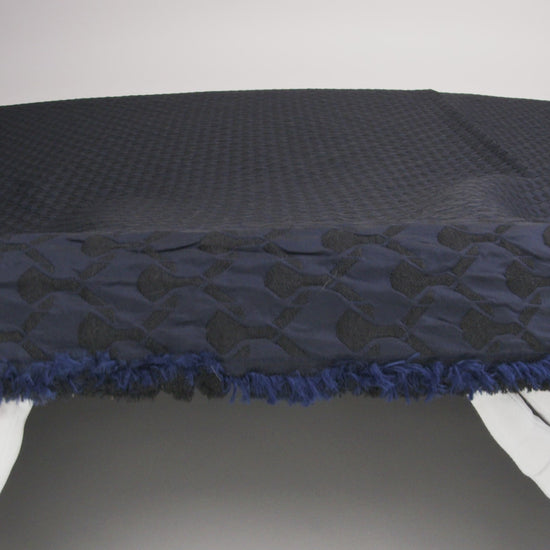 Black and Navy Quilted Brocade