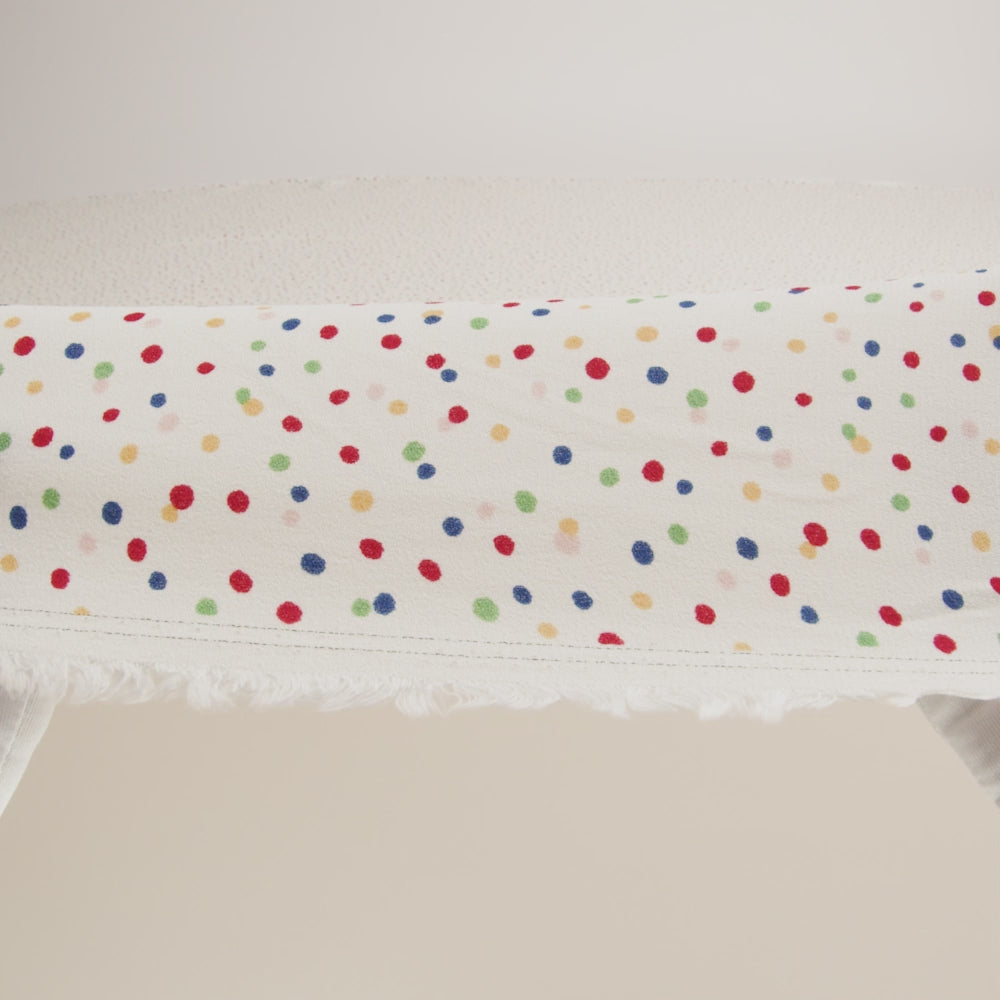 Sustainable Viscose Crepe Print - Rainbow Painterly Confetti Dots - Designer Deadstock - Image 6 of 6