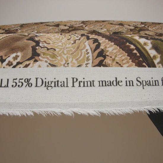 Linen and Rayon Woven - Brown, Beige and Olive Green Paisley - Mood Exclusive Drifting Dream Print - Image 6 of 6