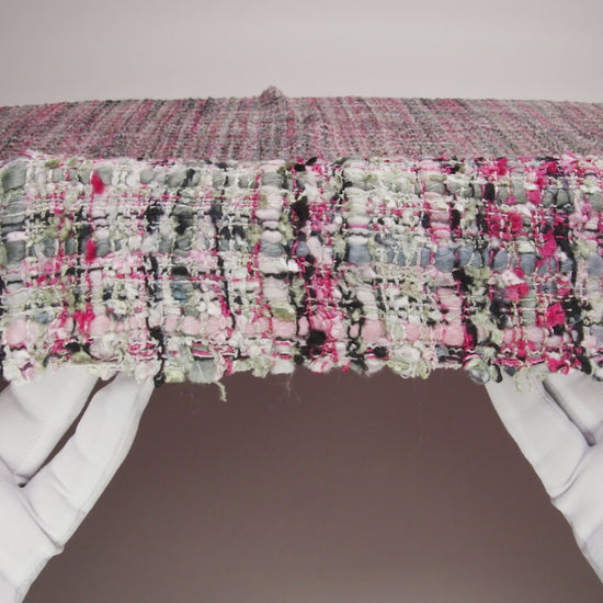 Viscose and Acrylic Chenille Tweed - Gray, Pale Sage and Orchid Pink - Newcastle Collection