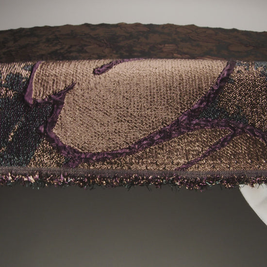 Metallic Forest, Bronze and Burgundy Mottled Floral Luxury Brocade