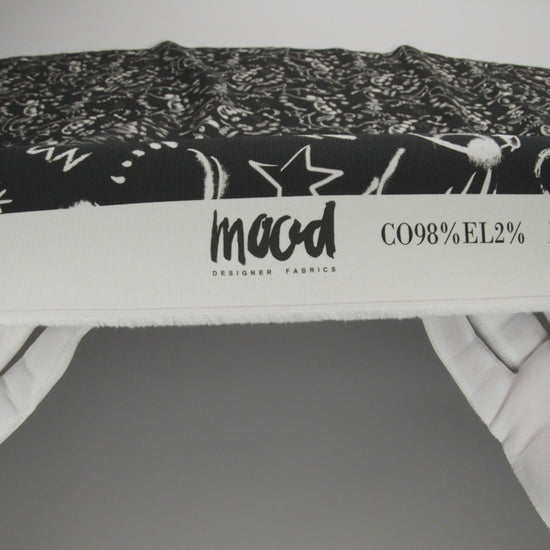 Stretch Cotton Canvas Print - Black and White Abstract Doodles - Mood Exclusive Universal Simplicity
