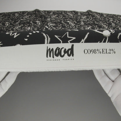 Stretch Cotton Canvas Print - Black and White Abstract Doodles - Mood Exclusive Universal Simplicity