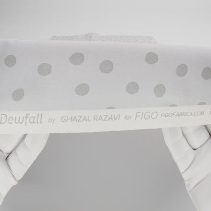 Printed Quilting Cotton by Ghazal Razavi for FIGO Studio - Gray on Gray Pom Poms - Dewfall Collection
