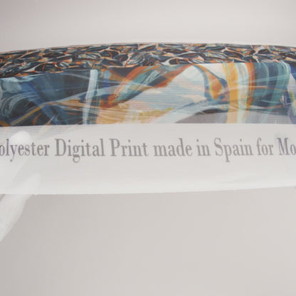 Sheer Polyester Woven Print - Dark Blue and Yellow Painterly Leaves - Mood Exclusive Eye of the Beholder