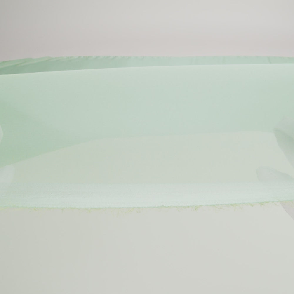Chiffon-Like Silk Voile - Mint and Lime Iridescent - Adelaide Collection - Image 6 of 7