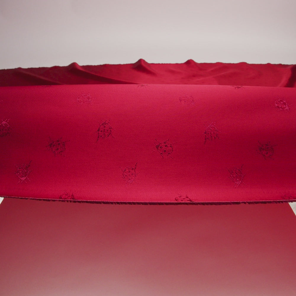 Italian Red Bi-Color Ladybug Jacquard Lining - Image 5 of 6