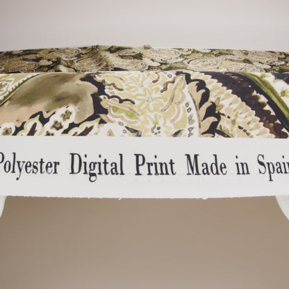Polyester Satin - Brown, Beige and Olive Green Paisley - Mood Exclusive Drifting Dream Print