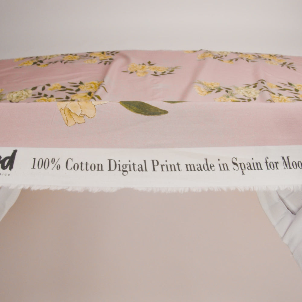 Cotton Voile - Pink, Yellow and White Rose Sprays - Bella Verona Print - Mood Exclusive Viso Collection - Image 5 of 5