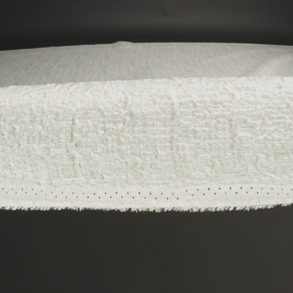 Metallic Ivory Crosshatched Lines Luxury Brocade - Image 6 of 6