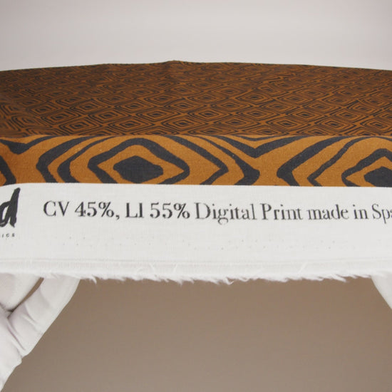 Linen and Rayon Woven - Brown Painted Diamonds - Sahara Summers Print - Mood Exclusive Palm Beach Collection - Image 6 of 7