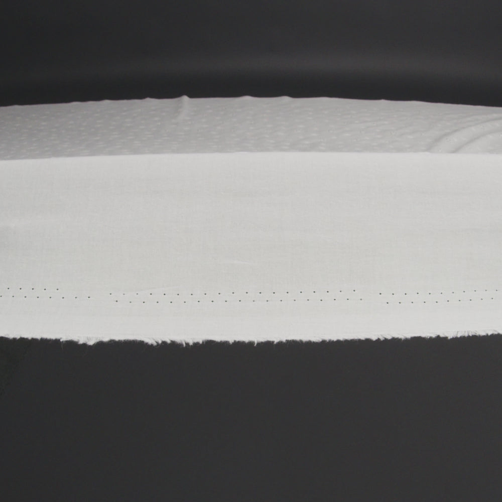 Embroidered Eyelet Cotton Voile - White Floating Flowers - Naomi Collection