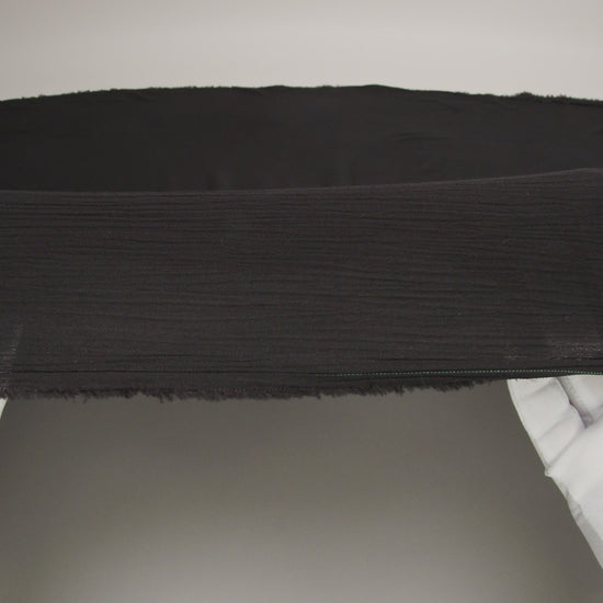 Crinkled Sustainable Rayon Gauze - Black - Wilmette Collection
