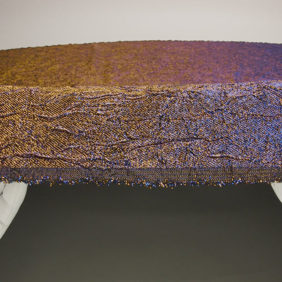 Astrolabe Metallic Copper and Royal Blue Crinkled Luxury Brocade with Black Backing - Image 6 of 7