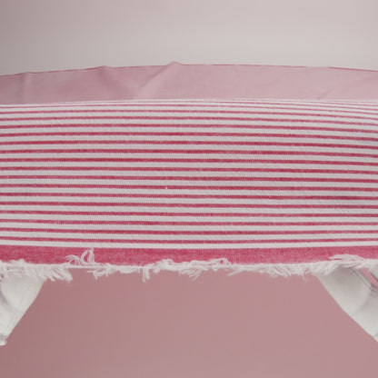 Organic Cotton Seersucker - Red Stripes - Brasilia Collection