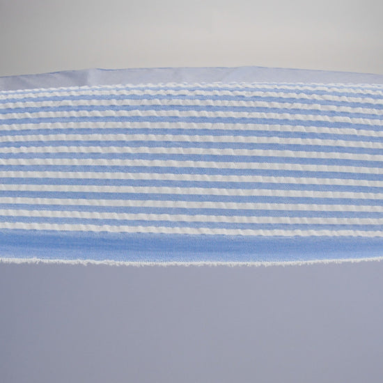 Polyester and Cotton Seersucker - Country Blue and White Candy Stripes - Wylie Collection