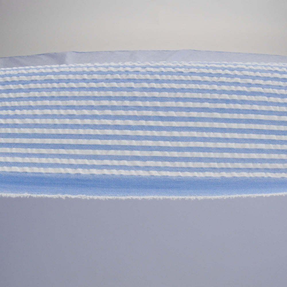 Polyester and Cotton Seersucker - Country Blue and White Candy Stripes - Wylie Collection