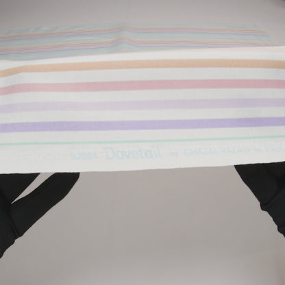 Printed Quilting Cotton by Ghazal Razavi for FIGO Studio - Pastel Rainbow and White Gummy Stripes - Dovetail Collection