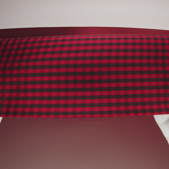Mini Gingham Acetate Twill Lining - Red and Black