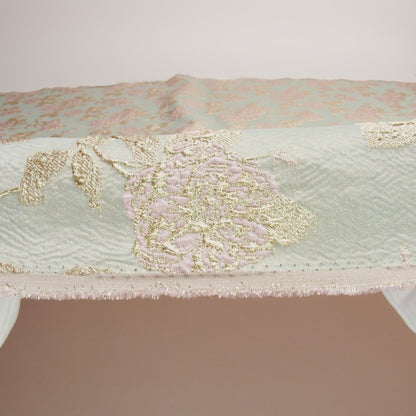 Metallic Gold, Baby Pink and Light Gray Floral Luxury Brocade