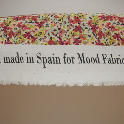 Cotton and Viscose Striped Seersucker - Off White, Sky Blue and Berry Red Little Florals - Mood Exclusive Blossom Breeze Print