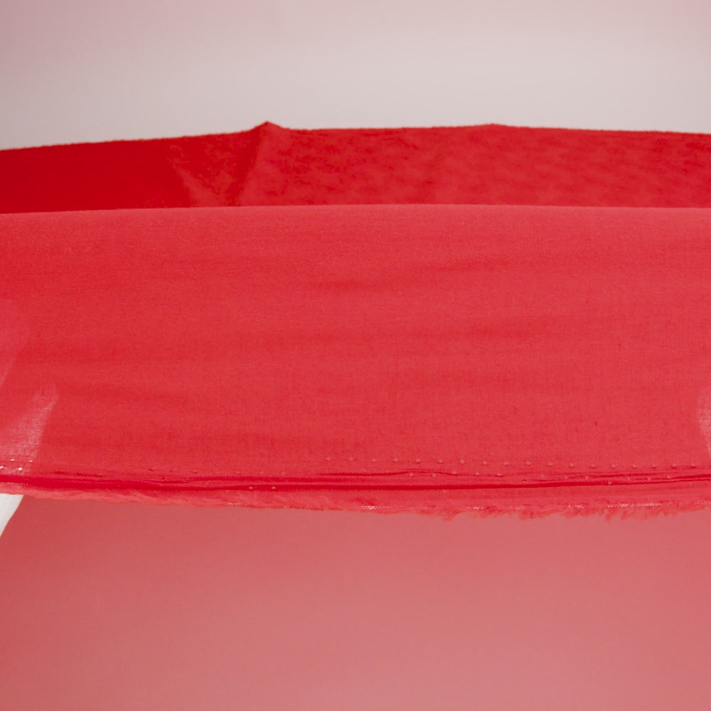 Embroidered Eyelet Cotton Voile - Red Big Tossed Flowers - Naomi Collection