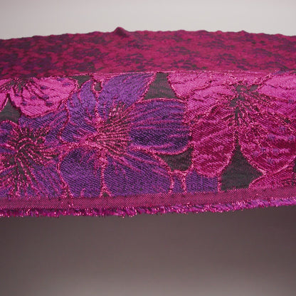 Metallic Hot Pink and Purple Floral Frolic Luxury Brocade