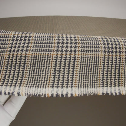 Linen Twill - Black, Beige and Tan Glen Plaid