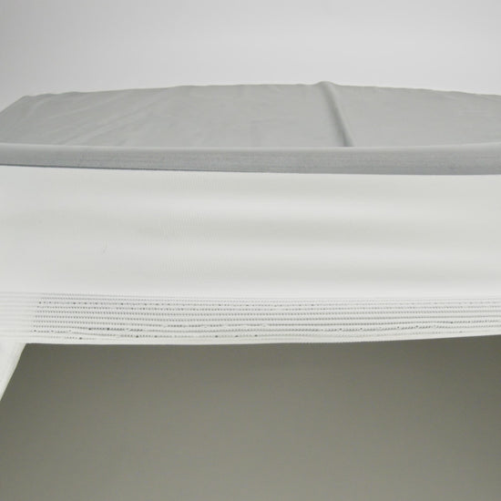 Silver Stretch Knit Reflective Fabric with White Backside