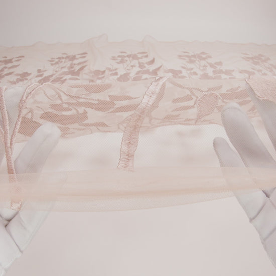 Embroidered Tulle Lace - Nude Leafy Branches - Magnolia Collection - Image 6 of 7