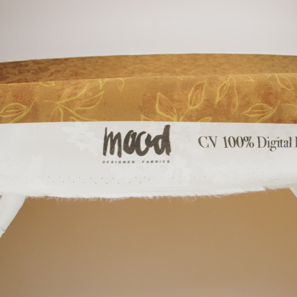 Floral Viscose Jacquard Print - Brown Tie Dye and Leaves - Mood Exclusive Little Sprigs - Image 6 of 6
