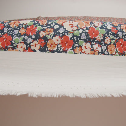 Cotton Poplin - Black and Peach Floral - Poppy Hypnosis Print - Mood Exclusive Secret Garden Collection