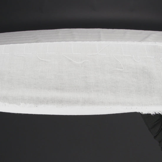 Embroidered Eyelet Cotton Voile - White Lattice and Floral Stripes - Naomi Collection