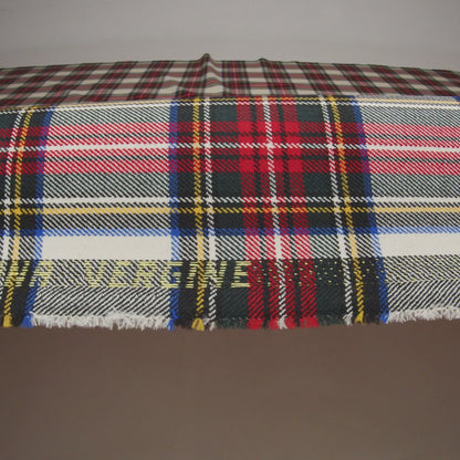 Virgin Wool Twill Made in Italy - White, Red and Blue Plaid