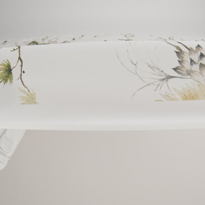 Cotton Voile - White and Green Birds and Flowers - La Grande Tournee Print - Mood Exclusive Jacques Collection