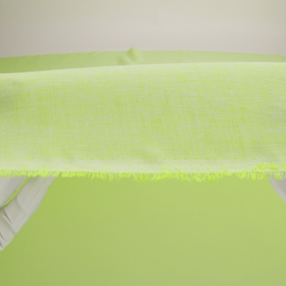 Lightweight Linen Chambray - Heathered Lime Green - Minerva Collection - Image 5 of 6