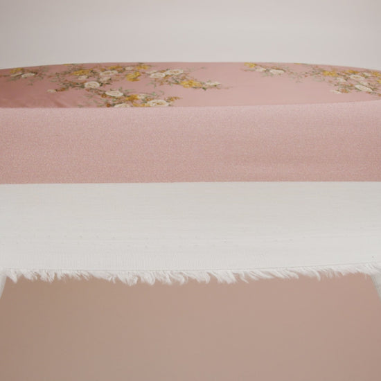 Rayon Challis - Pink, Yellow and White Rose Sprays - Bella Verona Print - Mood Exclusive Viso Collection