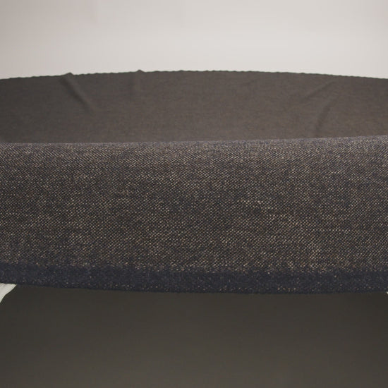 Stretch Wool Blend Flannel Suiting - Navy Blue and Brown Heathered