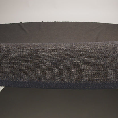 Stretch Wool Blend Flannel Suiting - Navy Blue and Brown Heathered