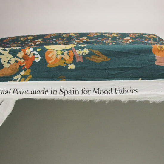 Mood Exclusive True Teal Just Because Bouquet Stretch Cotton Poplin - Image 5 of 5