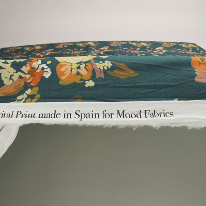 Mood Exclusive True Teal Just Because Bouquet Stretch Cotton Poplin