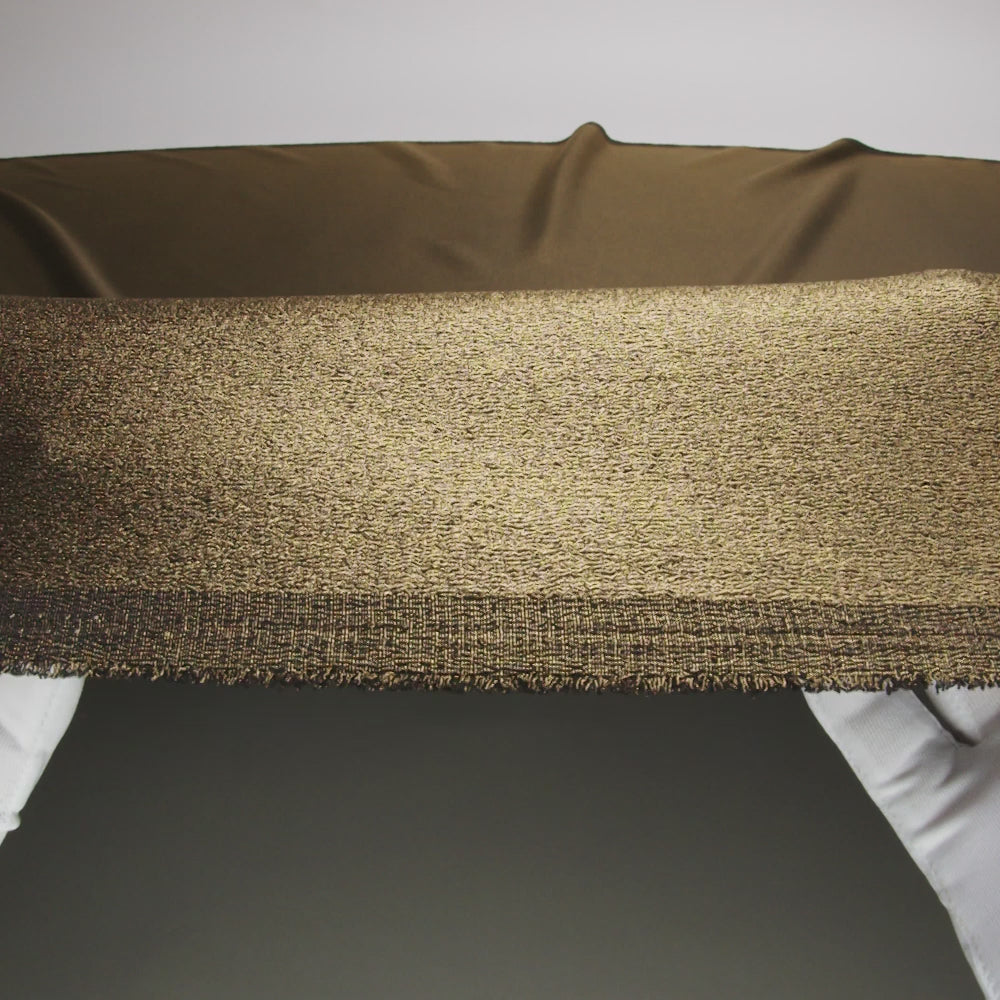 Stretch Polyester Crepe with Gold Foiling - Black - Devyn Collection - Image 6 of 7