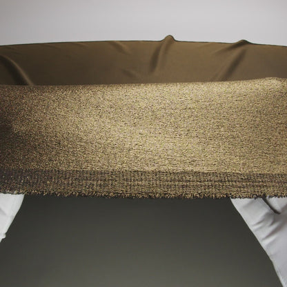 Stretch Polyester Crepe with Gold Foiling - Black - Devyn Collection
