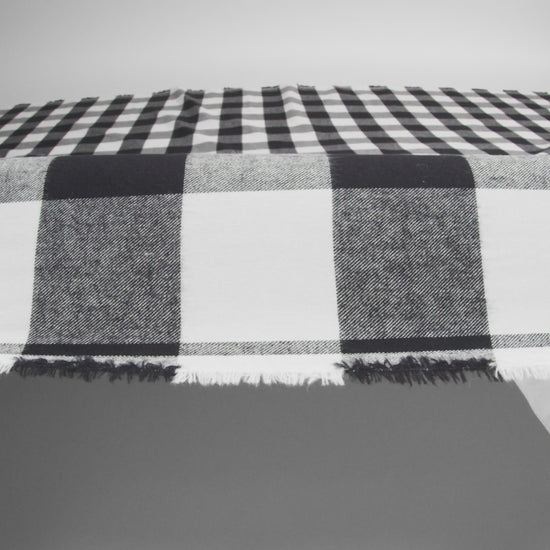 Buffalo Check Cotton Flannel - Black and White - Seco Collection