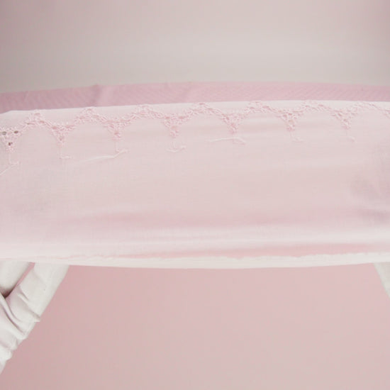 Embroidered Eyelet Cotton Voile - Baby Pink Circles of Circles - Naomi Collection