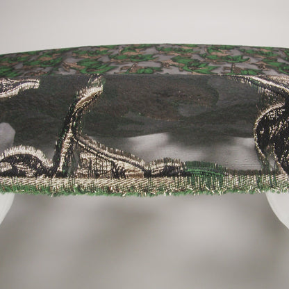 Metallic Gold, Green and Black Floral Luxury Burnout Brocade